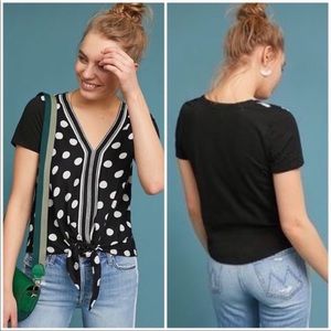 Anthropologie Akemi + Kin Black and White Polka Dot Top Size Medium